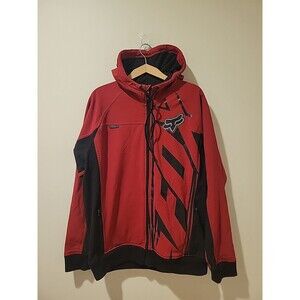 Fox Racing FX Bionic Series Softshell Jacket Red Black Full Zip Hooded Men’s XL